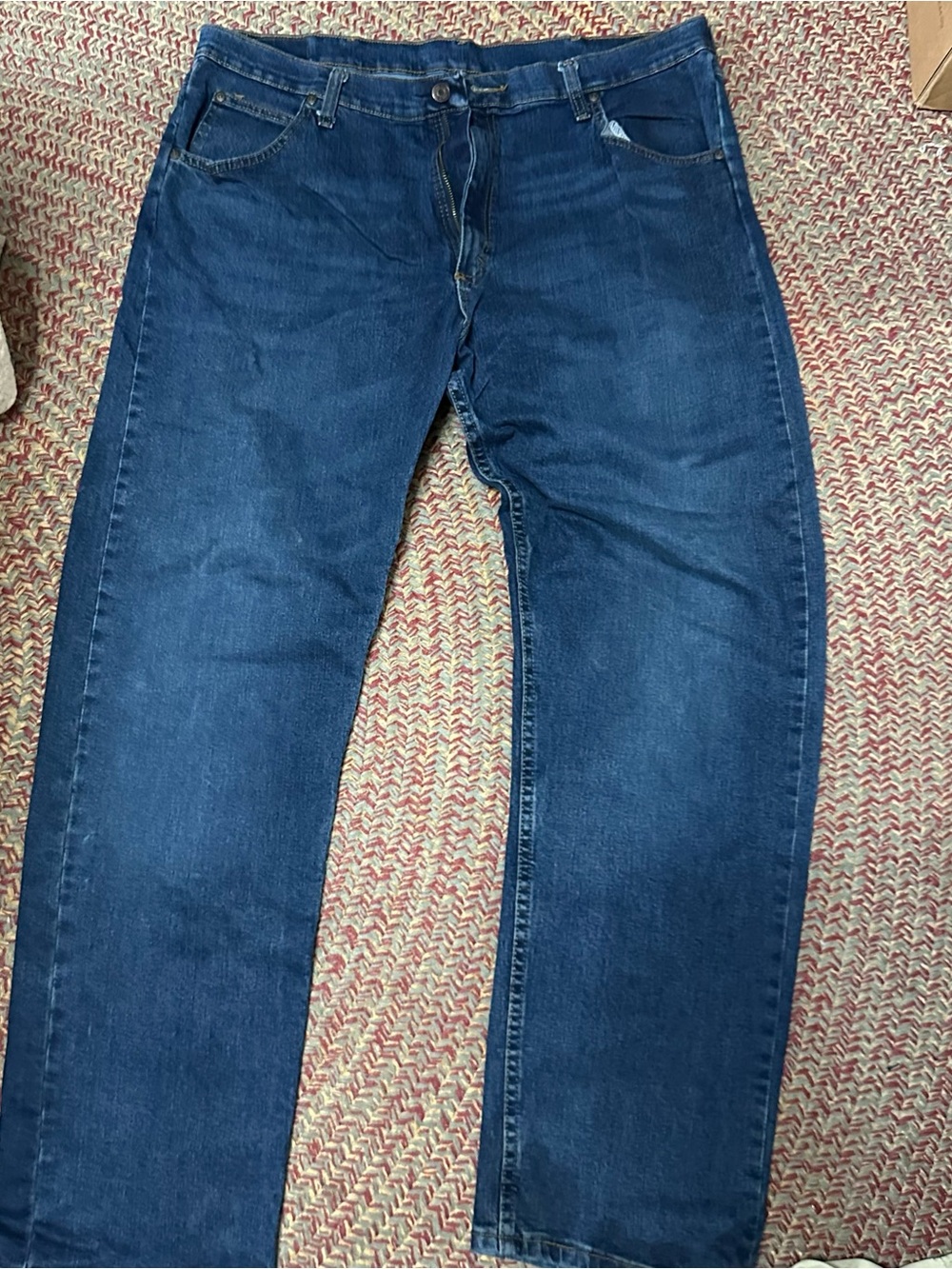 Wrangler Straight Leg Jeans - Deep Blue Wash 36x32